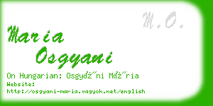 maria osgyani business card